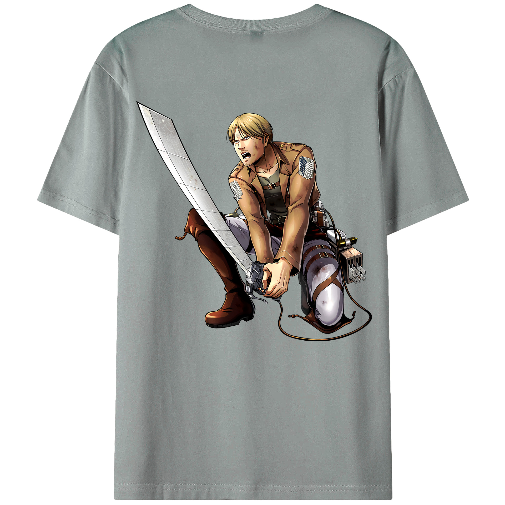 （画像用） 進撃の巨人 ミケ·ザカリアス Attack on Titan Mike Zakarius 綿100％ メンズ半袖Tシャツ（バックプリント） 通気性